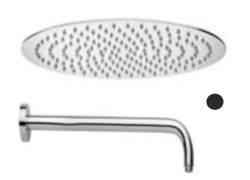 Deszczownica natryskowa okrągła 22,5 cm z ramieniem czarny mat Emmevi Piper ZSOF074NO+ZSOF034NO