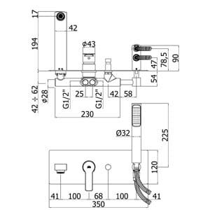 Przejdź do produktu Bateria wannowa podtynkowa chrom Paffoni Red RED001CR