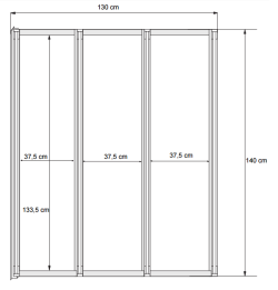 Parawan nawannowy 130x140 cm Besco Ambition Premium 3 rys. tech.