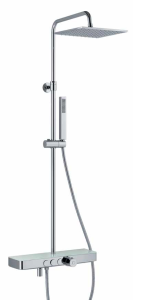 Zestaw prysznicowy z deszczownicą, baterią termostatyczną i półeczką Sphera Docce TM3170706CR chrom