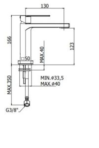 Bateria umywalkowa stojąca 17 cm bez korka Paffoni Tango TA071CR chrom