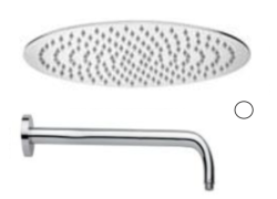 Deszczownica natryskowa okrągła 22,5 cm z ramieniem biały mat Emmevi Piper ZSOF074BO+ZSOF034BO