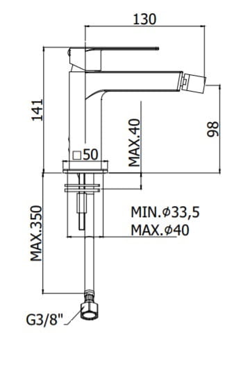 Bateria bidetowa 14 cm bez korka Paffoni Tango TA131CR chrom