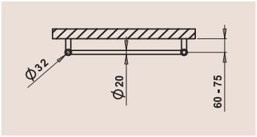 PMH Sorano SV3W Grzejnik łazienkowy biały 50x121 cm rysunek techniczny.