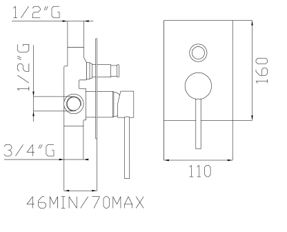 Przejdź do produktu Bateria prysznicowa podtynkowa termostatyczna 2-drożna  Sapho Thor 9188 chrom