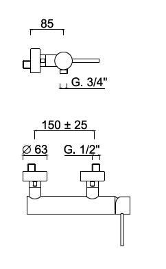 Przejdź do produktu Bateria prysznicowa solo Giulini Futuro 6508-01 chrom