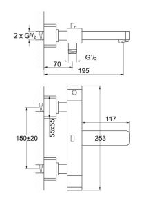 Bateria wannowo-prysznicowa termostatyczna Steinberg seria 230 chrom 2303100