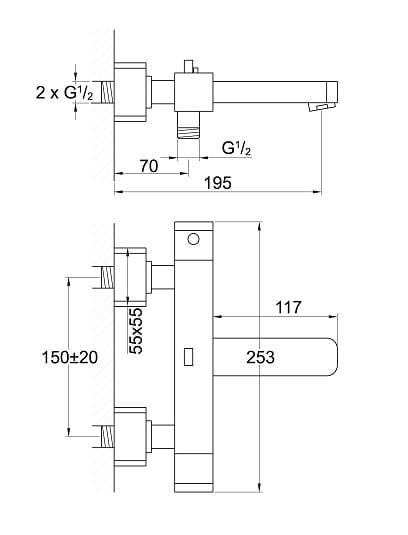 Bateria wannowo-prysznicowa termostatyczna Steinberg seria 230 chrom 2303100