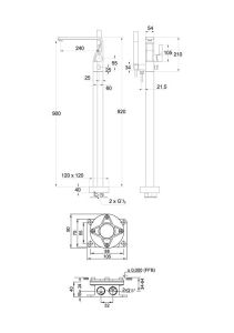 Bateria wannowa stojąca Steinberg seria 230 chrom 2301163