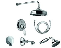 Zestaw natryskowy podtynkowy retro z deszczownicą Giulini Harmony Crystal 95ZES20/S chrom