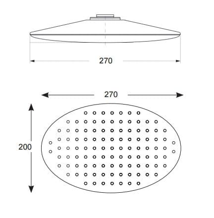 Przejdź do produktu Deszczownica natryskowa owalna 27x20 cm chrom Sphera Dover SD4911003CR