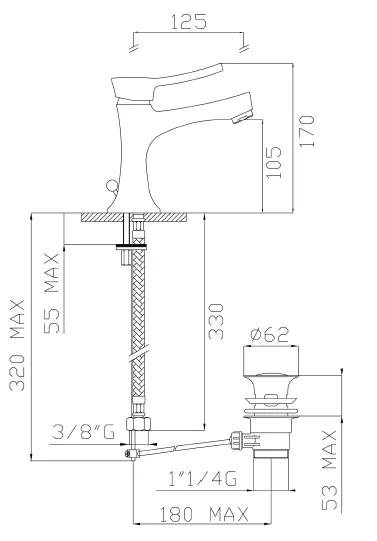 Bateria umywalkowa Sapho Belinda 12032-01 chrom