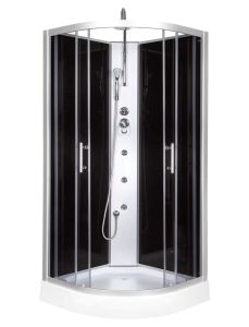 Kabina prysznicowa półokrągła narożna 80x80 cm Kerra Faro 80 z hydromasażem