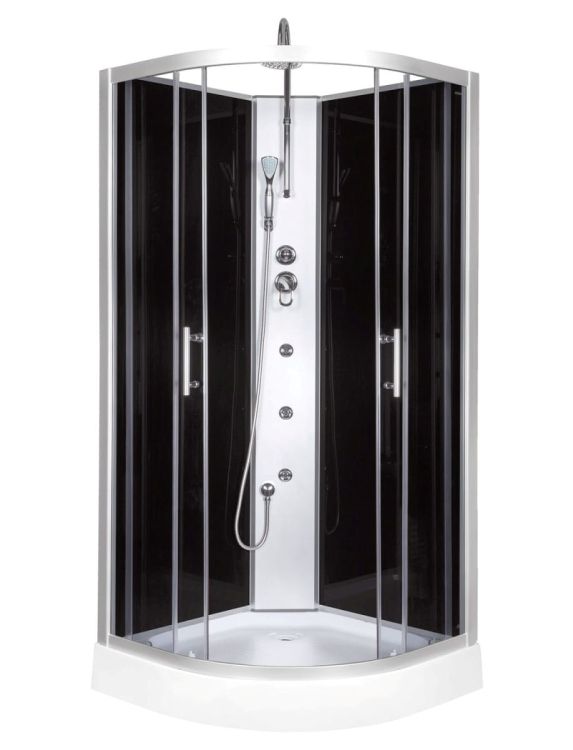 Kabina prysznicowa półokrągła narożna 80x80 cm Kerra Faro 80 z hydromasażem