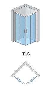Kabina prysznicowa asymetryczna SanSwiss Top-Line S TLS rys.tech.