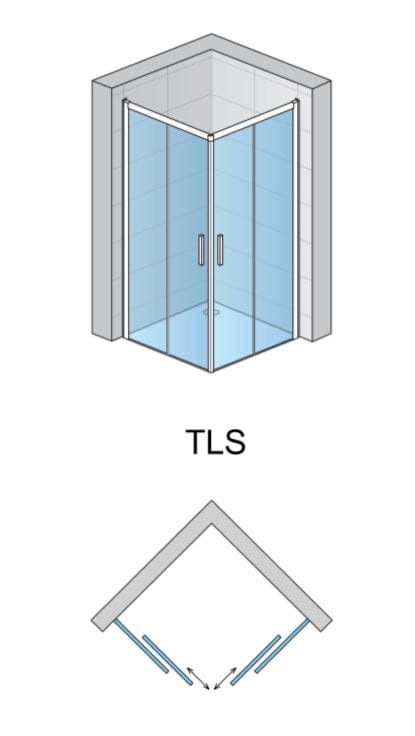 Kabina prysznicowa asymetryczna SanSwiss Top-Line S TLS rys.tech.