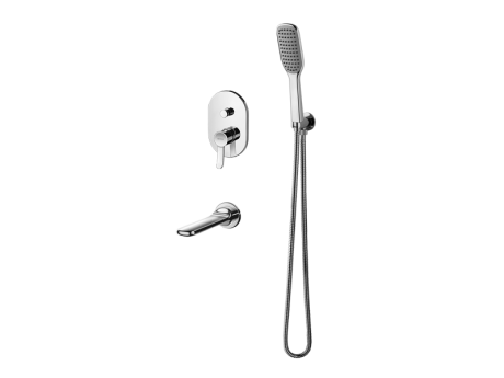 Przejdź do produktu Zestaw wannowy, podtynkowy ze słuchawką prysznicową, wylewki i baterią podtynkową Vedo Cento VBC1243 chrom