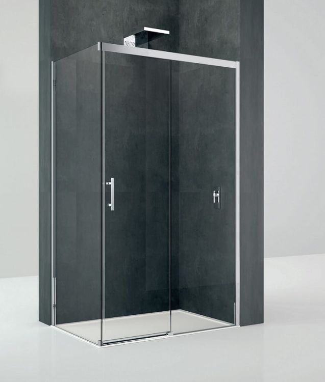 Novellini Kali Kabina prysznicowa 140x80 cm, drzwi przesuwne KALIPH136-1B + ścianka stała KALIFH78-1B