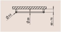 PMH Sorano SN1W Grzejnik łazienkowy biały 50x79 cm rysunek techniczny