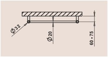PMH Sorano SN1W Grzejnik łazienkowy biały 50x79 cm rysunek techniczny