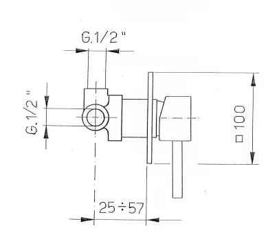 Bateria prysznicowa podtynkowa 1-drożna Sapho Rhapsody 5505Q chrom