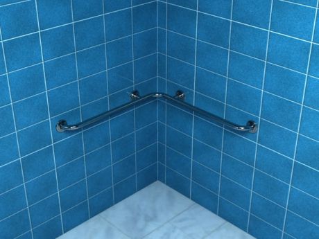 Przejdź do produktu Uchwyt łazienkowy dla osób niepełnosprawnych kątowy, poziomy, ścienny  75x75 cm stal nierdzewna mat Makoinstal PSM 136