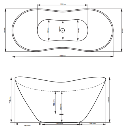Przejdź do produktu Wanna wolnostojąca 160x70 cm Besco Viya #WMD-160-V