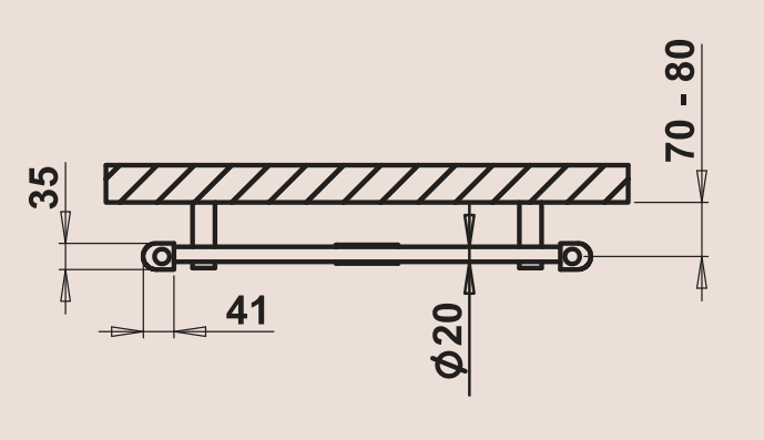 P.M.H. Savoy S6MS  Grzejnik łazienkowy srebrny 75 x 121 cm rysunek techniczny