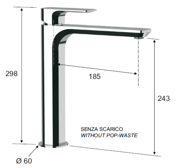 Bateria umywalkowa 30 cm wysoka Sapho Spy PY07