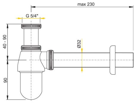 Przejdź do produktu Syfon umywalkowy metalowy retro Alcaplast A431 design