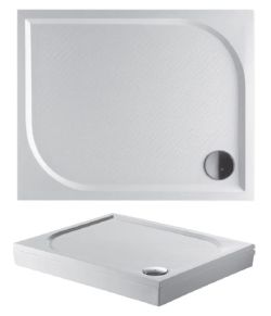 Brodzik marmurowy kwadratowy płaski 80x80x3cm Riho Kolping D004004005 biały
