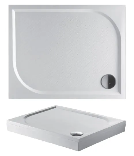 Brodzik marmurowy kwadratowy płaski 80x80x3cm Riho Kolping D004004005 biały
