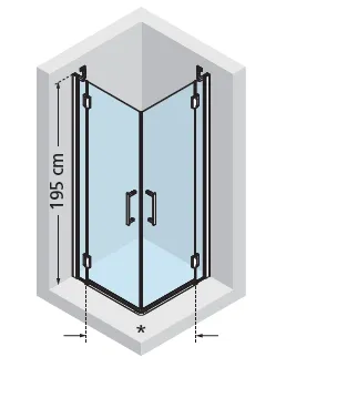 Kabina narożna kwadratowa 75x75 Novellini Modus A MODUSA75L-S-1K+MODUSA75L-D-1K 