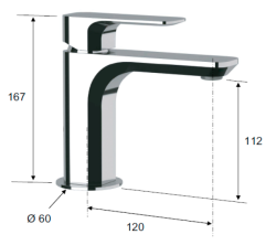 Bateria umywalkowa 17 cm Sapho Spy PY02 chrom