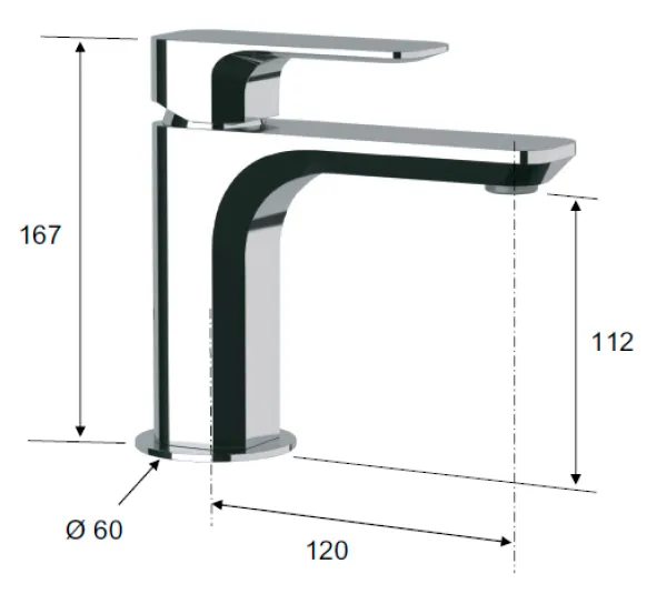 Bateria umywalkowa 17 cm Sapho Spy PY02 chrom