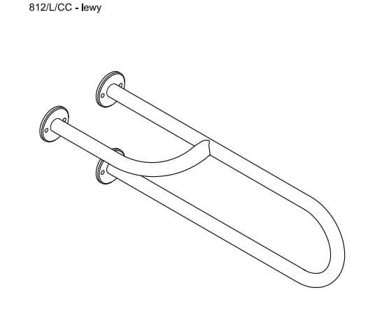 Uchwyt dla niepełnosprawnych umywalkowy lewy 60 cm ANDEX 812LCC rysunek techniczny