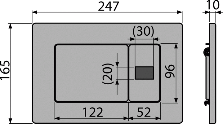 Przycisk spłukujący bezdotykowy szary M279S Alcaplast