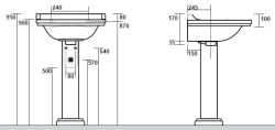 Kerasan Waldorf Postument do umywalki 78 cm 417001