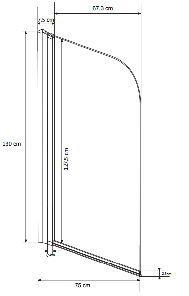 Parawan nawannowy 75x130 cm Besco Ambition 1 z motywem rys. tech.