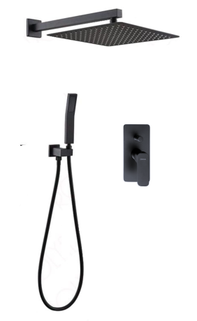 Przejdź do produktu Zestaw prysznicowy czarny mat z kwadratową deszczownicą 20 cm Sapho Spy 3