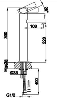 Przejdź do produktu Bateria umywalkowa wysoka Kohlman Dexame QB170D chrom