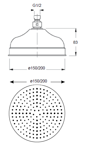Deszczownica natryskowa okrągła 20 cm miedź Sphera Lord SD4102003RA