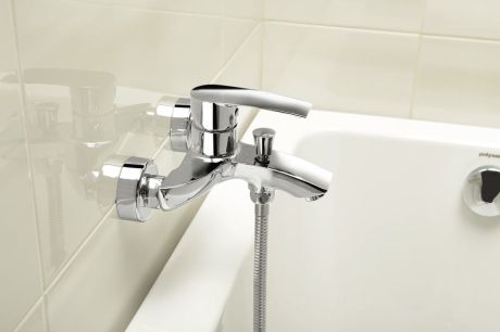 Przejdź do produktu Bateria wannowa z wylewką i przyłączem do węża Sapho Trevia TN010 chrom