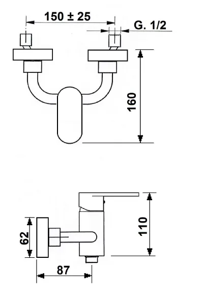 Bateria prysznicowa Sapho 5884 chrom