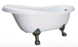 Wanna wolnostojąca retro 162x74cm Kerra Antica w komlecie z nogami chrom i syfonem ozdobnym