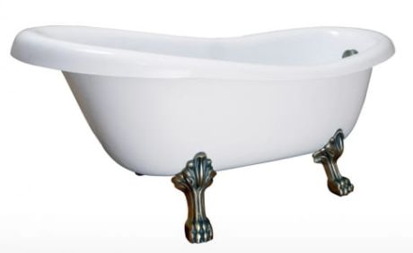 Przejdź do produktu Wanna wolnostojąca retro 162x74cm Kerra Empire w komlecie z nogami chrom i syfonem ozdobnym 