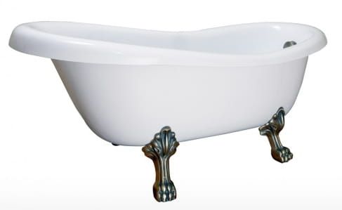 Wanna wolnostojąca retro 162x74cm Kerra Antica w komlecie z nogami chrom i syfonem ozdobnym