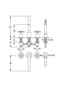 Bateria wannowa 4-otworowa Steinberg seria 250 chrom 2502400