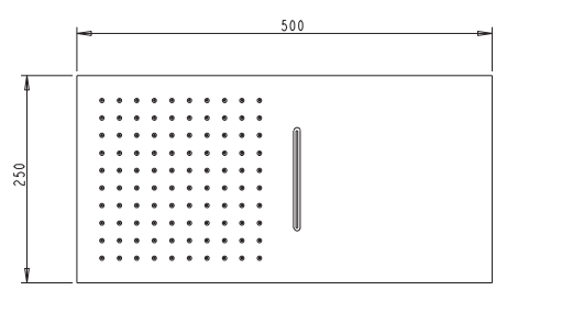 Deszczownica natryskowa 50x25 cm stalowy Sphera Berlino SD2150253CR