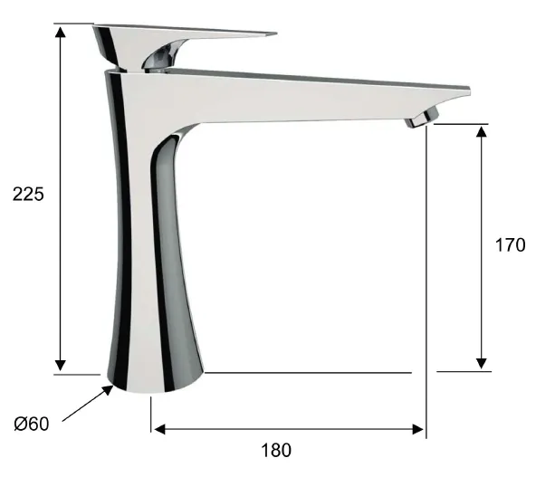 Bateria umywalkowa 23 cm wysoka Sapho Axamite AX06 chrom